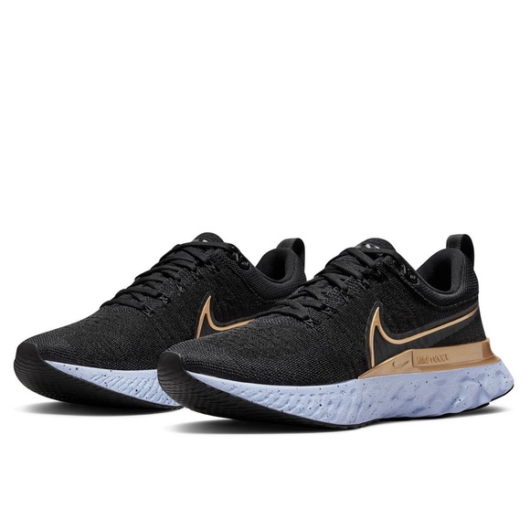 NIKE | React Infinity Run Flyknit 2 running shoes/sneakers blk/gold/lilac - Picture 1 of 9